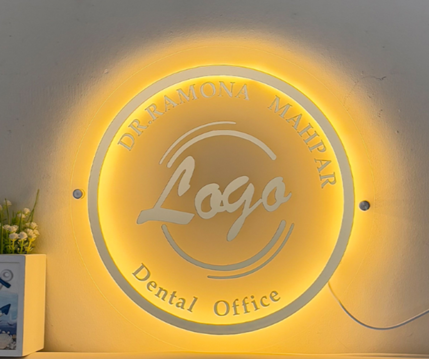 Benutzerdefiniertes Logo-Text-3D-Spiegel-Acrylschild