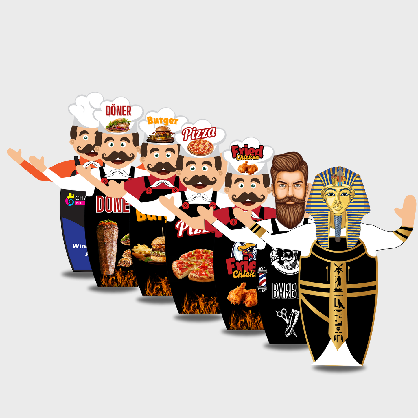 Winkender Arm Außenwerbung Werbefigur